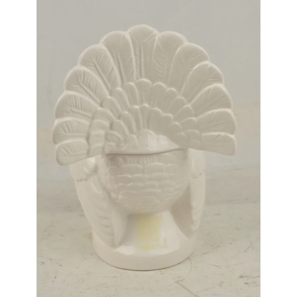 Williams Sonoma White Ceramic Turkey Covered Serving Bowl Tureen Thanksgiving